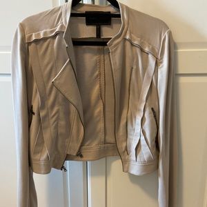 BcbgMazAzria Cotton Moto Blazer